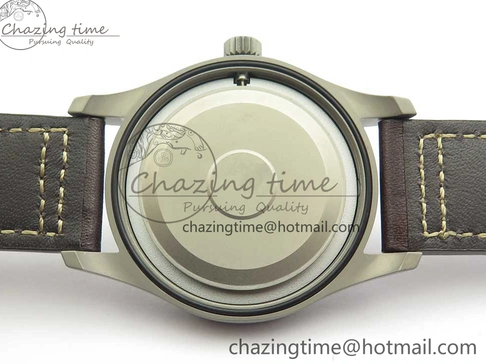 MIROTIME 0504 SmartChoice Mark XVIII IW327006 Titanium M+F 1:1 Best Edition Black Dial on Brown Leather Strap A 7145
